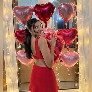 Zara XS low back cut out red dress